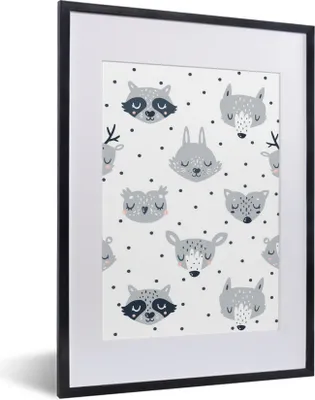 Produktbild von MuchoWow® MuchoWow® Gerahmtes Poster Tiere - Design - Kinder - Jungen - Mädchen - Baby 30x40 cm - Poster mit zchwarzem Bilderrahmen - Wandposter Schlafzimmer
