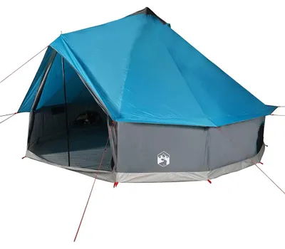 Image de vidaXL Tipi tente familiale 10 personnes bleu imperméable