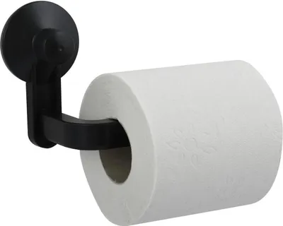 Produktbild von MSV Uchwyt na rolkę papieru toaletowego Wiszący uchwyt na rolkę papieru toaletowego Półka łazienkowa Łazienka czarna - z przyssawkami