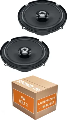 Produktbild von Lautsprecher Boxen Einbaupaket Armaturenbrett Hertz DCX 160.3 passend für VW Golf 3 Kompakt + 4/5 türig | 2x Tief-Mitteltöner mit integriertem Hochtöner 120W MAX