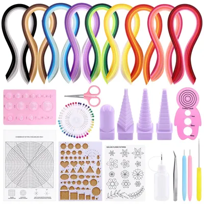 Papier-Quilling-Set, 22-teilig, 900 Streifen, 45 Farben, Werkzeug
