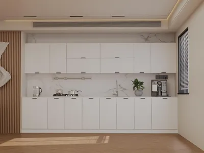 Produktbild von Küchenzeile – Küchenblock – Einbauküche – Singleküche – KU-SA22 – 360 cm – Lunara – Weiß Matt – Ohne Arbeitsplatte & Elektrogeräte