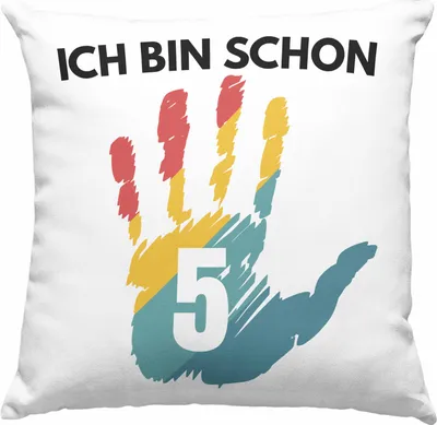 Produktbild von Trendation - Ich Bin Schon 5 Deko-Kissen mit Füllung 40x40 Geschenk 5-Jähriger Junge Mädchen Geschenkidee (Grau)