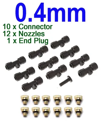 Productafbeelding van Mistsproeierset, efficiënte koeling, eenvoudige installatie, zwart, 0,4 mm set