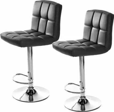 Produktbild von Bigzzia Barhocker 2er-Set, höhenverstellbare Barhocker mit Rückenlehne, Kunstleder, für Frühstücksbar, Theke, Küche und Barhocker für zu Hause
