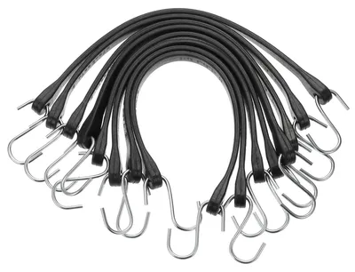 8er-Set elastische Spanngurte mit S-Haken, 38 cm, Gummi, schwarz