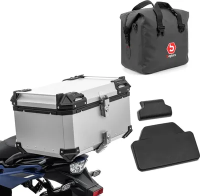 Zdjęcie produktu dla Zestaw motocyklowy aluminiowy top case 65L + wewnętrzna sucha torba + wyściółka pleców