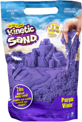 Produktbild von Kinetic Sand - Lilafarbener Sand im Beutel, 907 g, original magischer Sand aus Schweden für Indoor-Sandspiel, für Kinder ab 3 Jahren, fördert Feinmotorik, wiederverschließbar, Kinetischer Sand für Kinder, 3 Jahr(e), Nicht toxisch, Violett