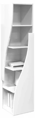 Image de Armoire d'angle vidaXL, blanc brillant, 32 x 32 x 140 cm, aggloméré
