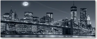 Produktbild von Tulup® Leinwandbild - 125x50 cm - Wandkunst - Drucke auf Leinwand - Leinwanddruck  - Sehenswürdigkeiten & Architektur - Schwarzweiß - Manhattan New York