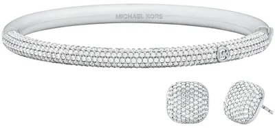 Produktbild von Michael Kors MKJ8618SET Damen Armband Messing Silber weiß 17 cm