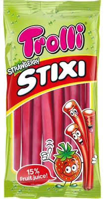 Immagine prodotto di Trolli Strawberry Stixi caramelle gommose al gusto di fragola 85g