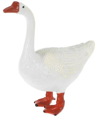 Gänsefigur aus Kunststoff, Gänsestatue für Garten, 4x10,8x12,3 cm, Weiß