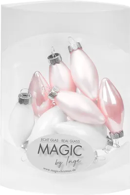 Produktbild von Christbaumschmuck Mini Glas Oliven 4.5cm Noble Rose, 12 Stück