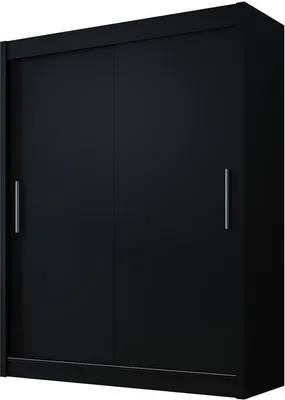 Produktbild von Easy4You D1 120 cm Schwarz Schiebetüren Kleiderschrank 120x200x58 cm Schlafzimmermöbel, Aufbewahrung - Mehrzweckschrank - Farbe: Schwarz