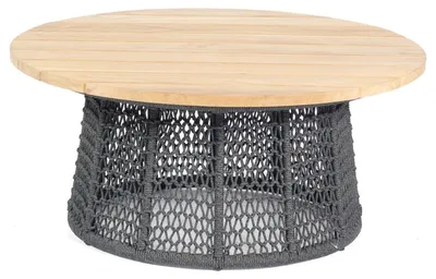 Produktbild von Lounge-Tisch Poison 100 cm Rund Teakholz/Aluminium/Polyrope