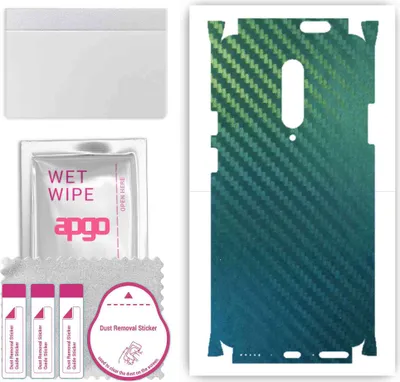 Produktbild von apgo Rückseite + Seiten Schutzfolie, Skin, kompatibel mit OnePlus 7 Pro, Hinten Displayschutzfolie aus Vinylfolie, kratzfest, einfache Montage - Kohlenstoff-Chamäleon CAKA1