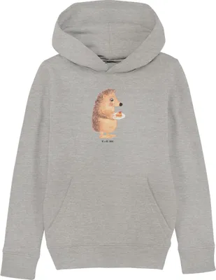 Produktbild von Mr. & Mrs. Panda Kinderpullover Igel Kuchenstück 5-6 Jahre (110/116) - Heather Grey - Geschenk, Torte, Kuchen Backen, Pulli, Kapuzenpulli, Lustige Sprüche, Sweatshirt