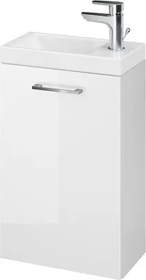 Produktbild von BADLAND Badmöbel Set Badezimmerschrank mit Türen & Keramikwaschbecken LARA COMO 40 Weiß
