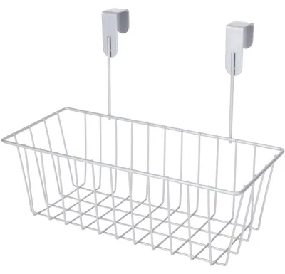 Zdjęcie produktu dla Organizer metalowy zawieszany na drzwi szafki kuchennej, szary, 28 x 15 x 21 cm