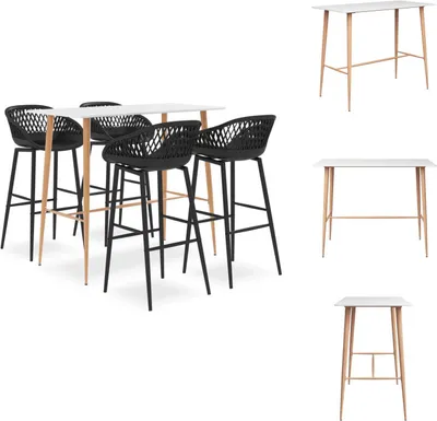 Produktbild von vidaXL 5-tlg. Bar-Set Weiß und Schwarz -  Essgruppen