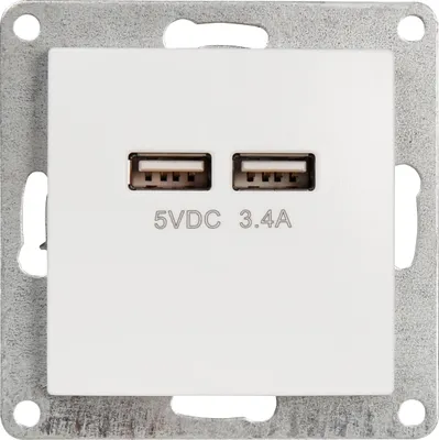 Produktbild von USB-Ladedose McPower "Flair", 2-fach, 5V / 3,4A, UP, weiß