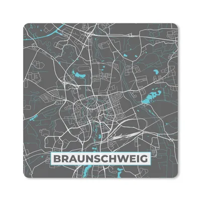 Produktbild von MuchoWow® Mauspad Mousepad Deutschland - Blau - Braunschweig - Stadtplan - Karte 30x30 cm - Mousepads - Maus Mat - Pad - Mausunterlage - Gaming