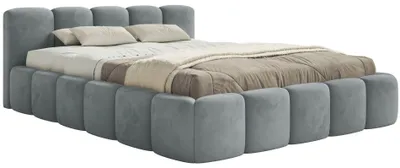 Produktbild von Selsey Cloudy Low – Polsterbett 120x200 cm, Samt Grau