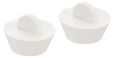 Immagine prodotto di Tappi di scarico, 2 pezzi, in gomma bianca, da 27-35 mm, per vasche da bagno, lavabi e lavelli da cucina