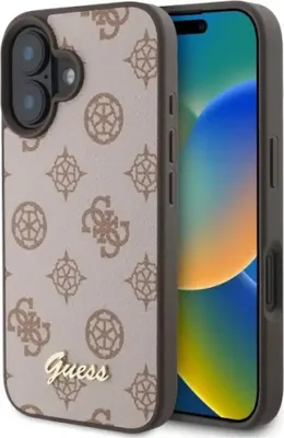Zdjęcie produktu dla Guess Guhmp16Spgpysw Iphone 16 6.1 Brązowy/Brown Hardcase Peony Script Magsafe