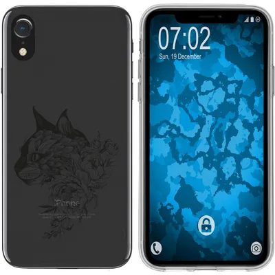 Produktbild von PhoneNatic Case kompatibel mit Apple iPhone Xr Silikon-Hülle Floral Katze M2-1