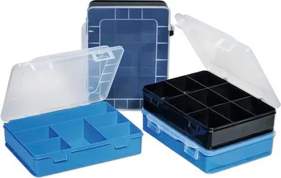Produktbild von Aufbewahrungsbox Werkzeugkoffer Transportbox Allit 18 x 15,5 x 15 cm, schwarz/blau