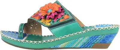 Produktbild von Spring Footwear Zehentrenner in Übergrößen Grün Vardi-Mnt große Damenschuhe