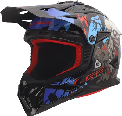Produktbild von LS2 MX708 FAST II ZOMBIE II MX-Helm L in blau/rot/schwarz