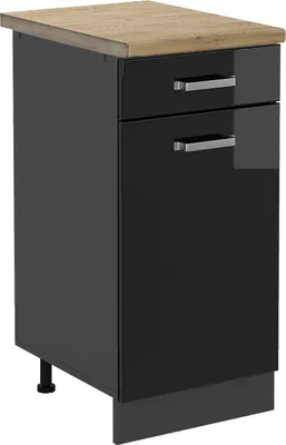 Immagine prodotto di Mobiletto base per cucina Vicco R-Line Nero lucido 40 cm , PL Rovere, Model 46722