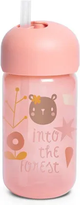 Productafbeelding van Lekvrije Rietjesbeker voor baby's - Hygiënische Drinkbeker met Siliconen Rietje – 340 ml, +18 maanden, Roze