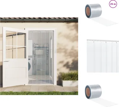 Obrázek produktu pro vidaXL Pruhová role záclon PVC 2 mm x 200 mm 25 m - Záclony a závěsy