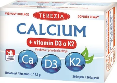 Obrázek produktu pro Calcium + vitamin D3 a K2 30 kapslí