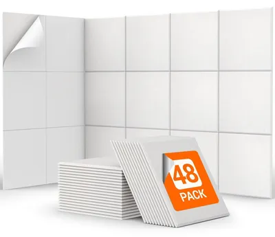 Zdjęcie produktu dla 48 paneli akustycznych samoprzylepnych, o wymiarach 30x30x0,9 cm, do izolacji akustycznej
