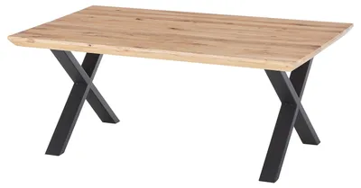 Produktbild von home24 Couchtisch - Eiche / Schwarz - Eiche massiv / Eisen