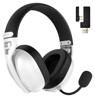 Image de HATOR Hyperpunk 3 Wireless, avec ou sans fil, 10 - 44000 Hz, Gaming, 250 g, Casque, Blanc