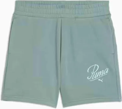 Produktbild von PUMA ESS SCRIPT High-Waist Shorts 5 GREEN MOON GREEN MOON M