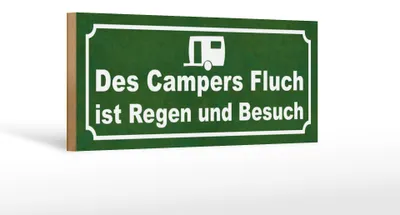 Produktbild von Holzschild Spruch 27x10cm des Campers Fluch ist Regen