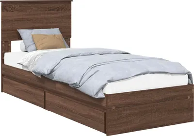 Obrázok produktu pre vidaXL Úložná posteľ hnedý dubový vzhľad 75 x 190 cm materiál na báze dreva