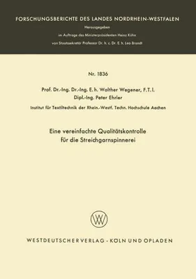 Obrázek produktu pro Eine vereinfachte Qualitätskontrolle für die Streichgarnspinnerei