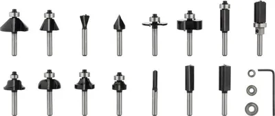 Produktbild von PRO Fräser-Set gemischt, Schaft 1/4", 15-tlg