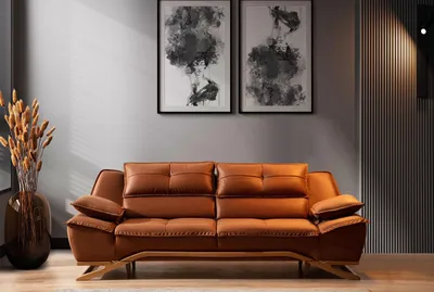 Produktbild von Dreisitzer Stoffsofa Braun Sofa 3 Sitzer Modern JVmoebel
