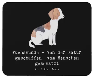 Produktbild von Mr. & Mrs. Panda Mousepad Fuchshunde Liebe - Schwarz - Geschenk, Magie, Hunderasse, Mauspad, Mouse Pad, Hunderassen, Foxhound Aussehen, laptop, mousematte, Hundeliebhaber
