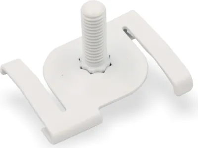 Produktbild von Deckenclip M6 für Odenwald - Rasterdecken | mit Gewindebolzen M6 x 18 mm | weiss