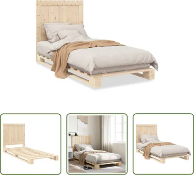 Produktbild von The Living Store Massivholzbett mit Kopfteil 90x200 cm Kiefer